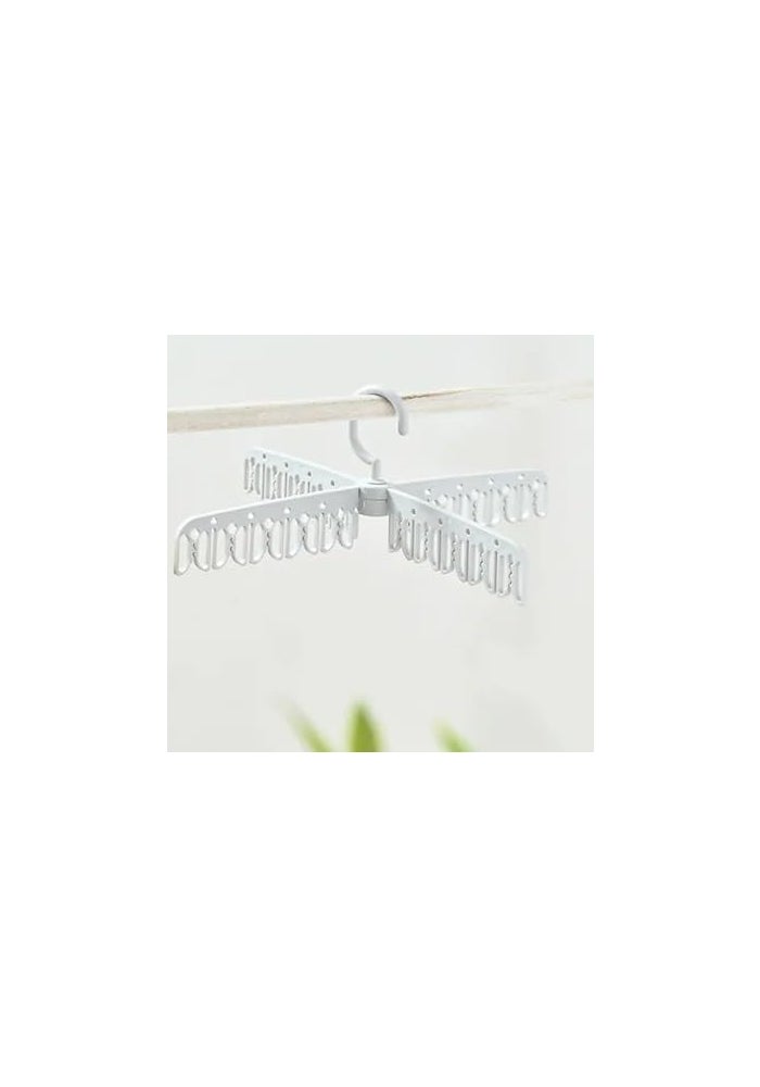 Daiso Cross Laundry Hanger with Clips | Gray | 33.8 cm | Space-Saving Clothes Drying Rack for Socks, Underwear & Small Items - Image 2